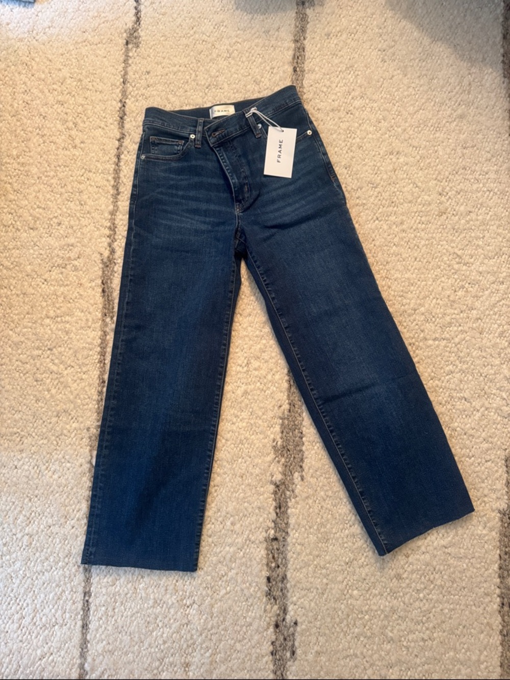 Frame Denim Indigo Straight-Leg 'The Mellow' Jeans